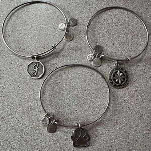 Alex & Ani - Set Of 3 Bangle Bracelets With Charms